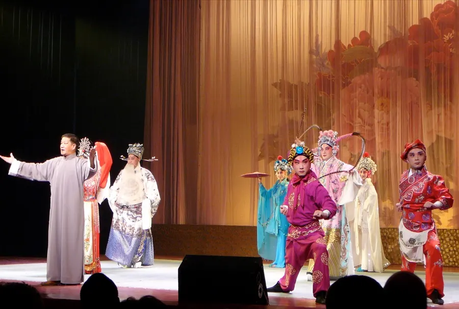 Peking Opera performer in elaborate costume and makeup