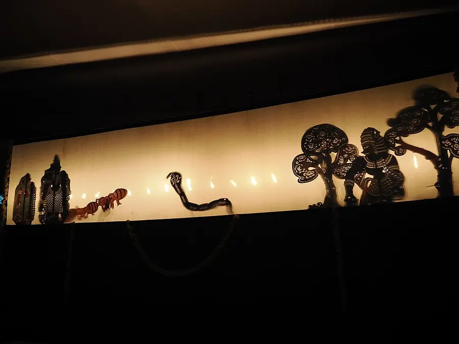Exquisite Chinese shadow puppet made from carved leather